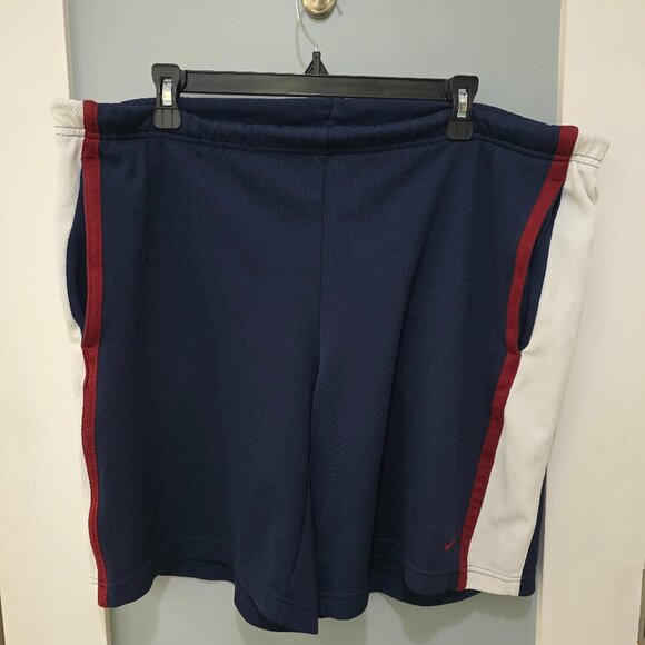 Nike Men’s Athletic Shorts – Size Large, Navy Blue with Red & White Trim - Picture 1 of 12